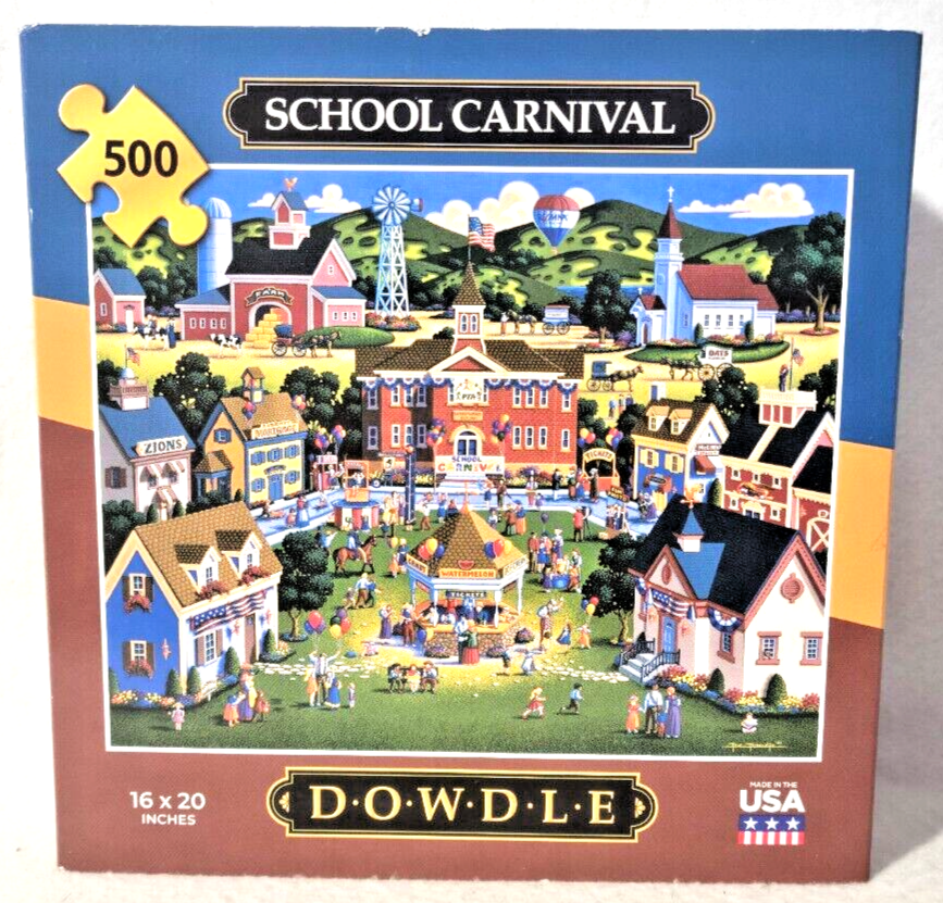 Dowdle School Carnival 500 PC Jigsaw Puzzle complete in box 16