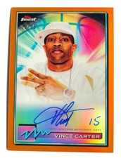 2021 Topps Finest   #FA-VC Vince Carter Orange Refractor Auto /25 Bgs9 Auto10