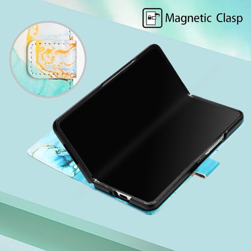For Samsung Galaxy Z Fold5 Marble Pattern Leather Wallet Crossbody Case Cover - Zdjęcie 30 z 43