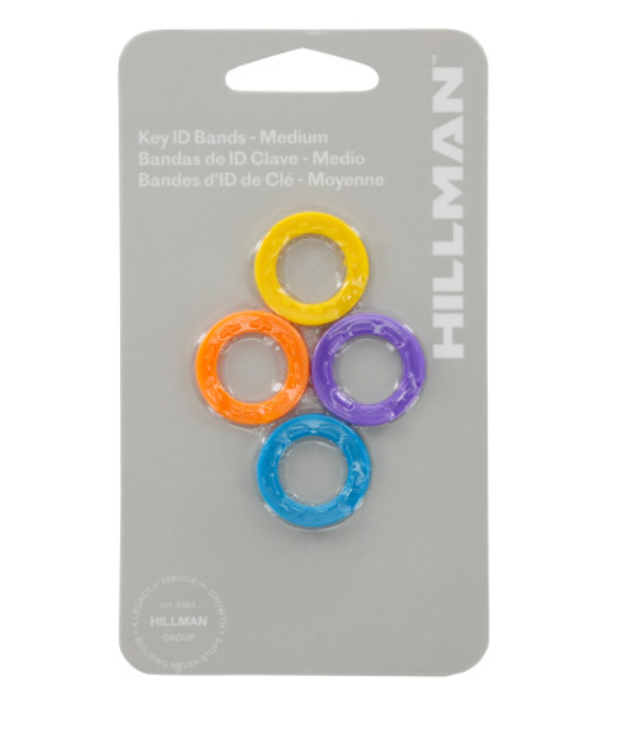 Hillman Plastic Assorted Bands/Caps Key Ring Hillman Plastic Assorted Bands/Caps Key Ring