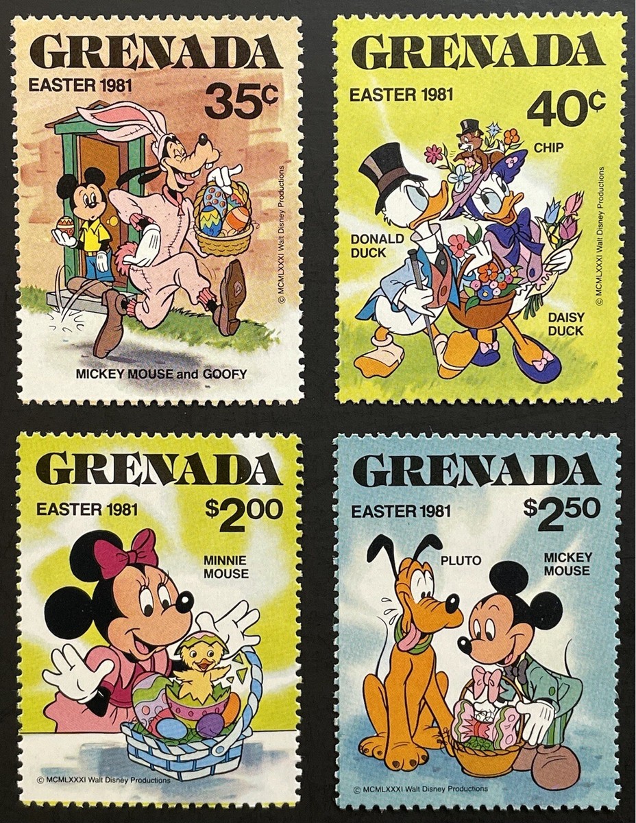 GRENADA EASTER DISNEY STAMPS SET 1981 MNH EASTER BASKETS PLUTO