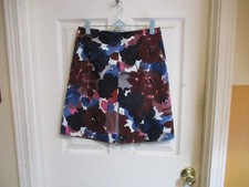 Express Design Studio Skirt A Line Mini Floral Burgundy Blue White Women Size 2