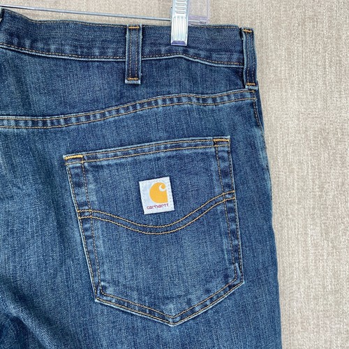 Carharrt Jean Mens 38X30 Blue Denim Straight Leg Traditional Fit Workwear Casual - Picture 9 of 14