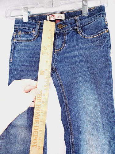 LEI jeans Girls Blue 7 Gabby Hipster Low-rise Flare Cotton Adjustable Waist - Picture 6 of 8