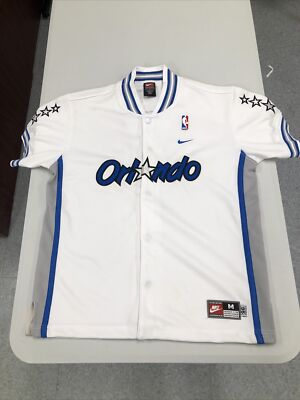 #ad VTG Nike Team NBA Orlando Magic Shooting Shirt Size 42” Chest Snap On Button $99.99