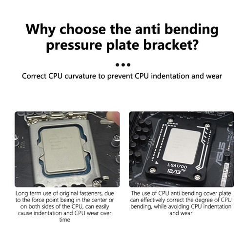 Desktop Motherboard CPU Bracket Anti-pressure Bending INTEL 12th 13th LGA 1700 - Afbeelding 6 van 16