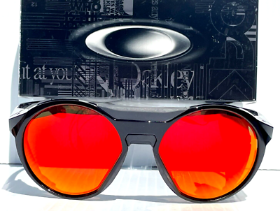 Oakley CLIFDEN Shiny Black Round POLARIZED Galaxy Ruby Lens