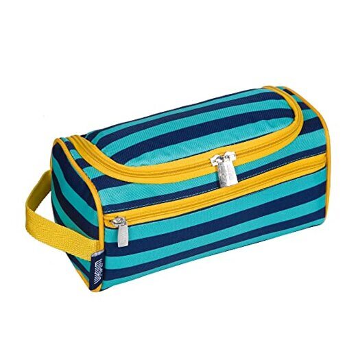 Toiletry Bag for Boys and Girls, Ideal for School, Weekend, or Blue Stripes-image