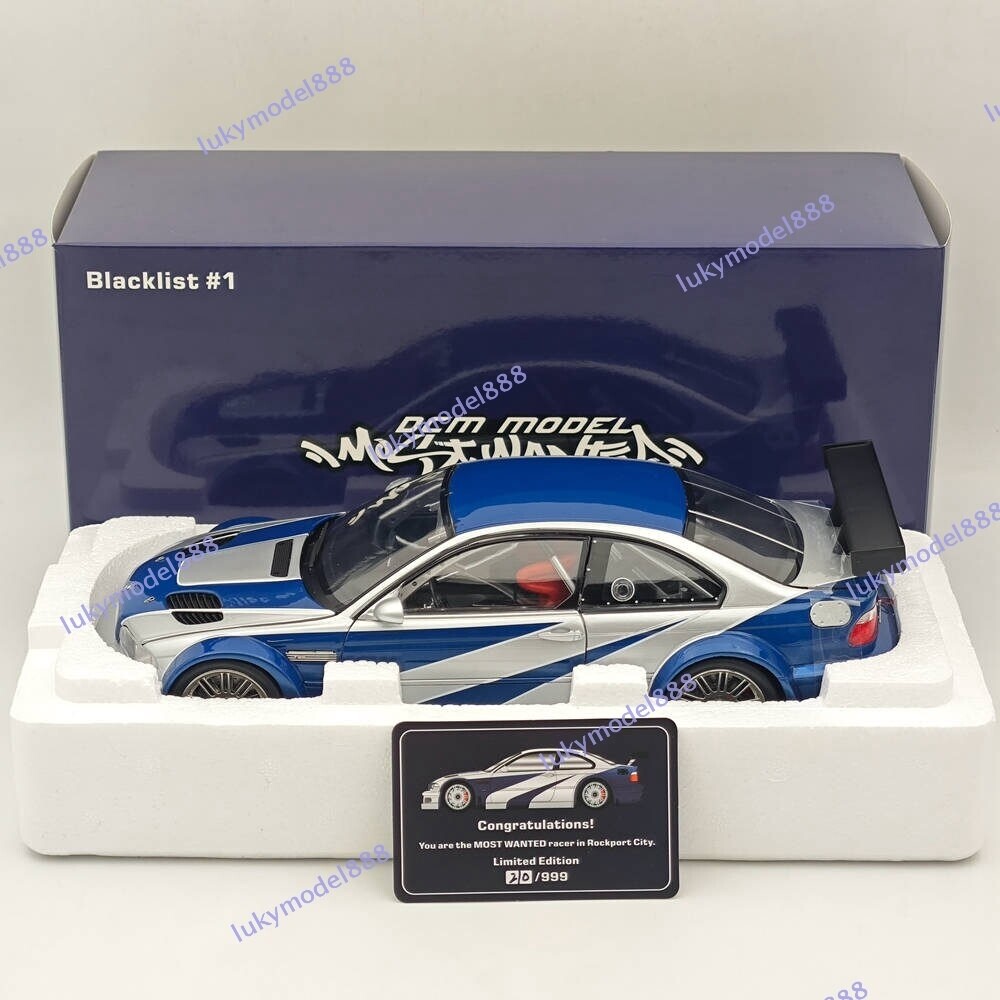 1:18 DCM BMW M3 GTR E46 2001 Need For Speed Metal w/1/87