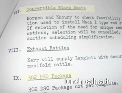 复制 罕见 69 - 70 规划委员会备忘录 Carroll Shelby Cobra GT 350 500 428CJ — 第 3/4 张图片