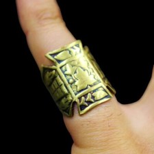 UNIQUE Copper Calligraphy Handmade Egyptian Gold Arabic Islamic Ring Band