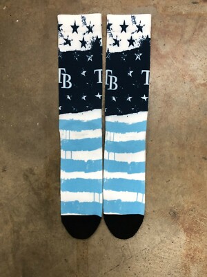 New! Tampa Bay Rays Stars N' Bars Flag Crew Socks Mens Large Fits Size 6-12 MLB