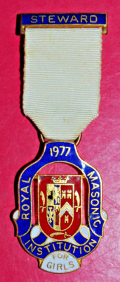 1977 Royal Masonic Institution for Girls Stewards Jewel RMIG *6