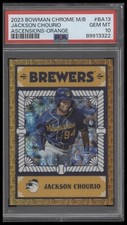 2023 Bowman Chrome Jackson Chourio. Bowman Ascensions Orange Refractor! PSA 10!