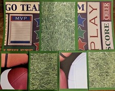 Premade Scrapbook Page/Mat Set - 7 pieces: Teams