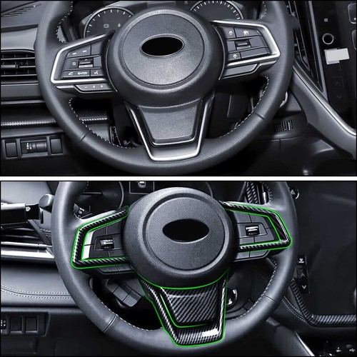 Cubierta interior del volante ABS de fibra de carbono para Subaru Crosstrek 2024 4 piezas - Imagen 3 de 6