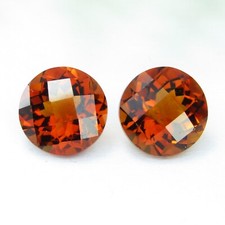 2.84Cts Ravishing Natural Citrine 7mm Round Checker Cut Matching Pair Gemstones