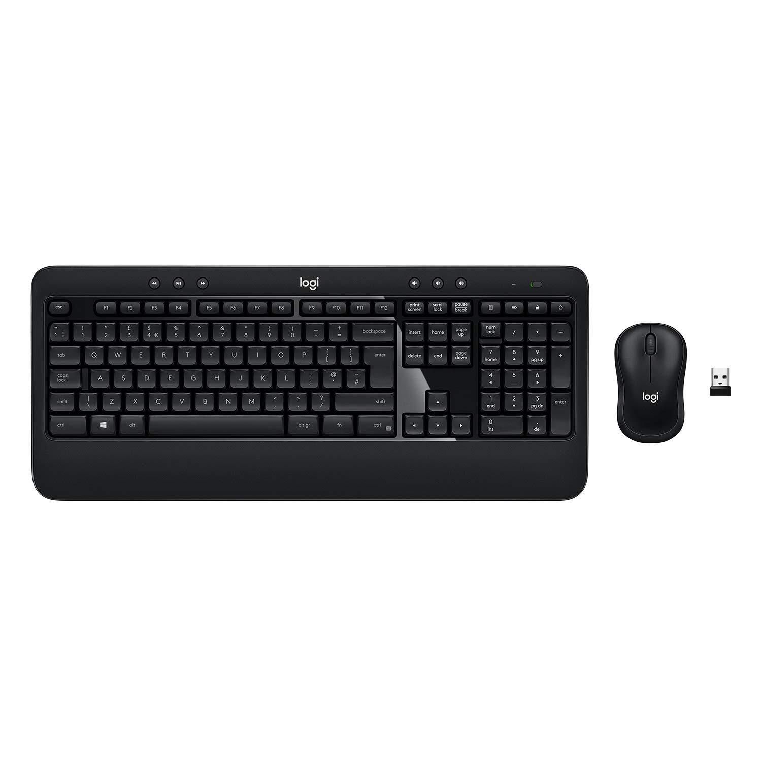 Logitech Advanced Combo Wireless Keyboard and Mouse, QWERTY UK English Layout -
