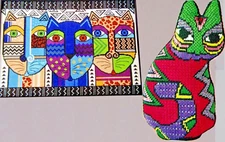 Exotic Funky Color Pop Cats Colorful Fanciful Cat CROSS STITCH PATTERNS