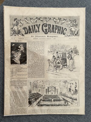 LADY DUFFERIN MEDIZINISCHE HILFE INDIEN ZEITUNG TÄGLICH GRAFIK 8. MÄRZ 1890 VINTAGE