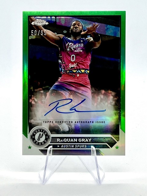 RaiQuan Gray 2023-24 Topps G-League Green Refractor Auto /99 Austin Spurs #1