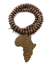 NEW EGYPTIAN AFRICA CONTINENT WOODEN NECKLACE