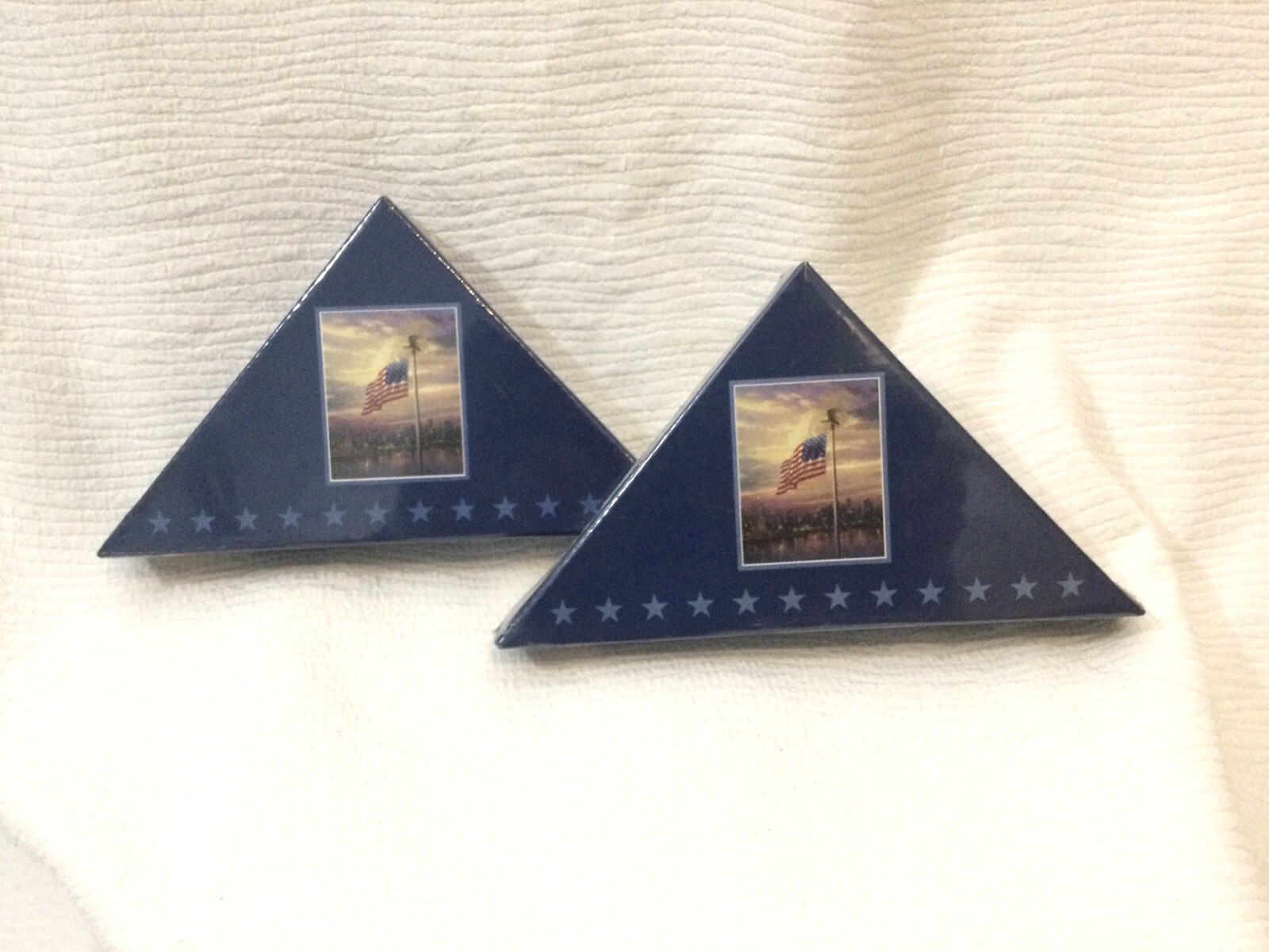 Two 2004 Thomas Kinkade The "Light of Freedom" 25" X 38" American Flag