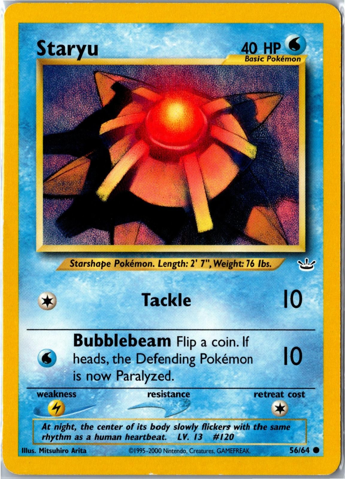Pokemon Card - Staryu 56/64 Neo Revelation Common Heavily Played