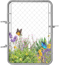 Chain Link Fence Gate, 32 X 46 In, Adjustable Chain Link Fence Panel, Fit 2-4 Ft