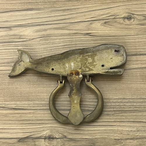 Vintage Whale Brass Door Knocker Nautical Marine Ocean Sea Home Decor - Picture 4 of 6