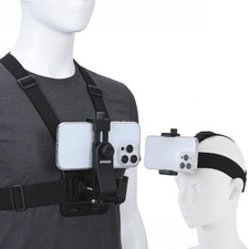 Mobile Phone Chest Strap Mount Head Strap Holder Kit for POV/VLOG,Cell Phone ...