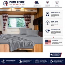 Super Soft RV Short Queen Sheets 4-Piece Microfiber Set with 15'' Deep Pockets