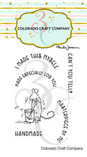 Colorado Craft Company "HANDMADE" by Anita Jeram 2"x3" Clear Mini Stamp Set