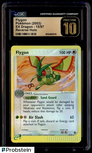 2003 Pokemon Ex Dragon #15/97 Flygon Reverse Holo CGC 10 PRISTINE " POP 1 "