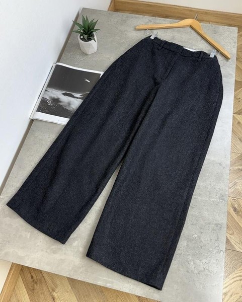 Women Jigsaw Trousers Grey Wool 40 / L / 48