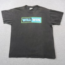 Vintage 90s Will to Win Graphic T-Shirt Mens L Large Black Made in USA