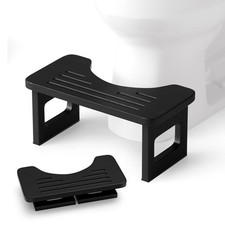 Squatting Potty Stool 6.8'' Height Bamboo - 330 Lbs Load Capacity, Foldable