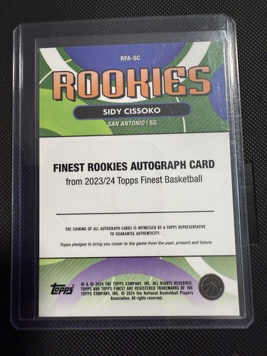 2023-24 Topps Finest Sidy Cissoko Rookie Auto - Picture 2 of 2