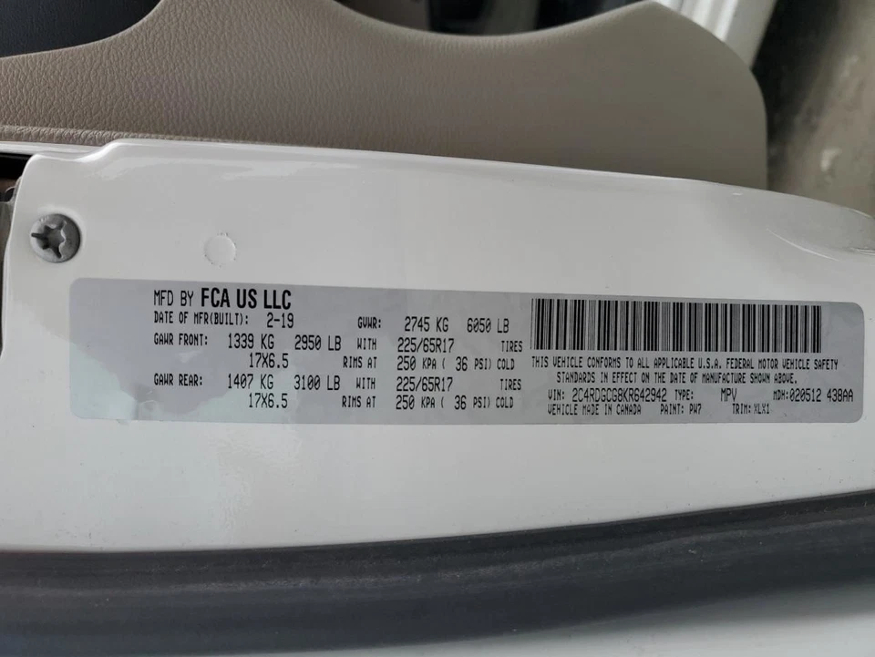 Dodge Caravan 2019 manija de cambio usada OEM A FWD 3,60 L 135 k millas Foto 2 de 4