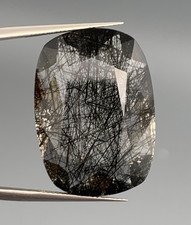 29.40ct rutile quartz coushion cut from pakistan