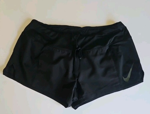 Nike Black Athletic Running Shorts “Just Do It” On Back Drawstring Women's Small