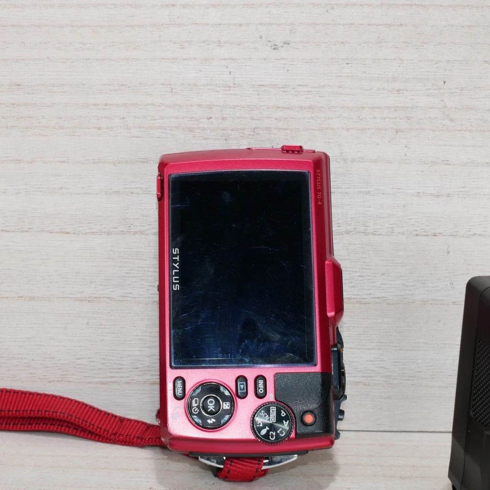 奥林巴斯 Tough TG-4 1600 万像素防水数码相机 - 红色 *良好/已测试 * 带 8GB SD — 第 3/4 张图片