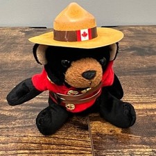Canada Souvenir Mountie Black Bear Plush Stuffed Animal Red Serge Uniform RCMP