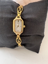 Citizen Womens Slim Eco Drive 50 MTWR Gold Plated Bracelet Watch G820-K004454