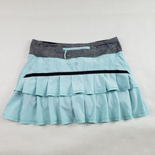Lululemon Pace Setter Skirt Womens 6 Blue Pleated Tennis Golf Pickleball Skort