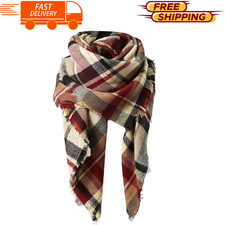 American Trends Women  s Winter Scarf   Plaid Soft Warm Blanket Shawl Wrap