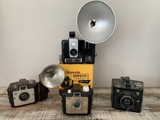 VTG Lot/4 Kodak Brownie Cameras Bullet, Flash Six-20, Hawkeye, Holiday Flash
