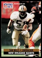 Sam Mills, 1991 Pro Set, #592, New Orleans Saints,