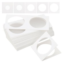 2x2 Coin Flips, 250 Pack 20.5/25/31.5/35/40mm Cardboard Coin Holder, White
