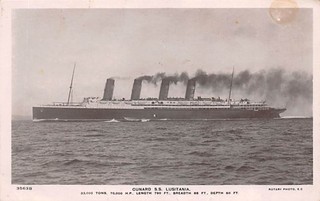 CUNARD SS LUSITANIA REAL PHOTO POSTCARD c.1900'S ROTARY PHOTOGRAPHIC CO. 3563B